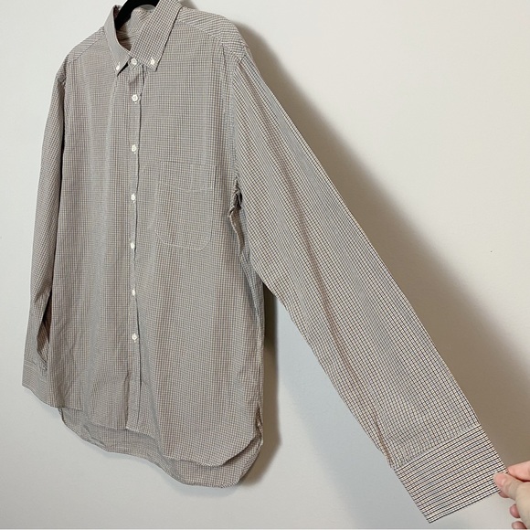 Billy Reid Black/Mustard Yellow Plaid Slim Cut Button Down Shirt - Picture 4 of 5